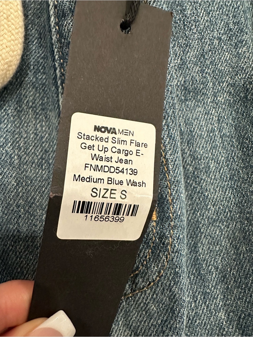 NWT Nova Men Stacked Slim Flare Cargo E-Waist Cargo Jeans Size Small 32L - Picture 5 of 8